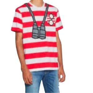 Where's Waldo Graphic Tee Short Sleeve T-shirt, Size Large